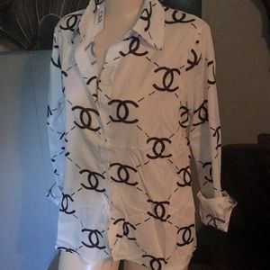 Double C Print Blouse
